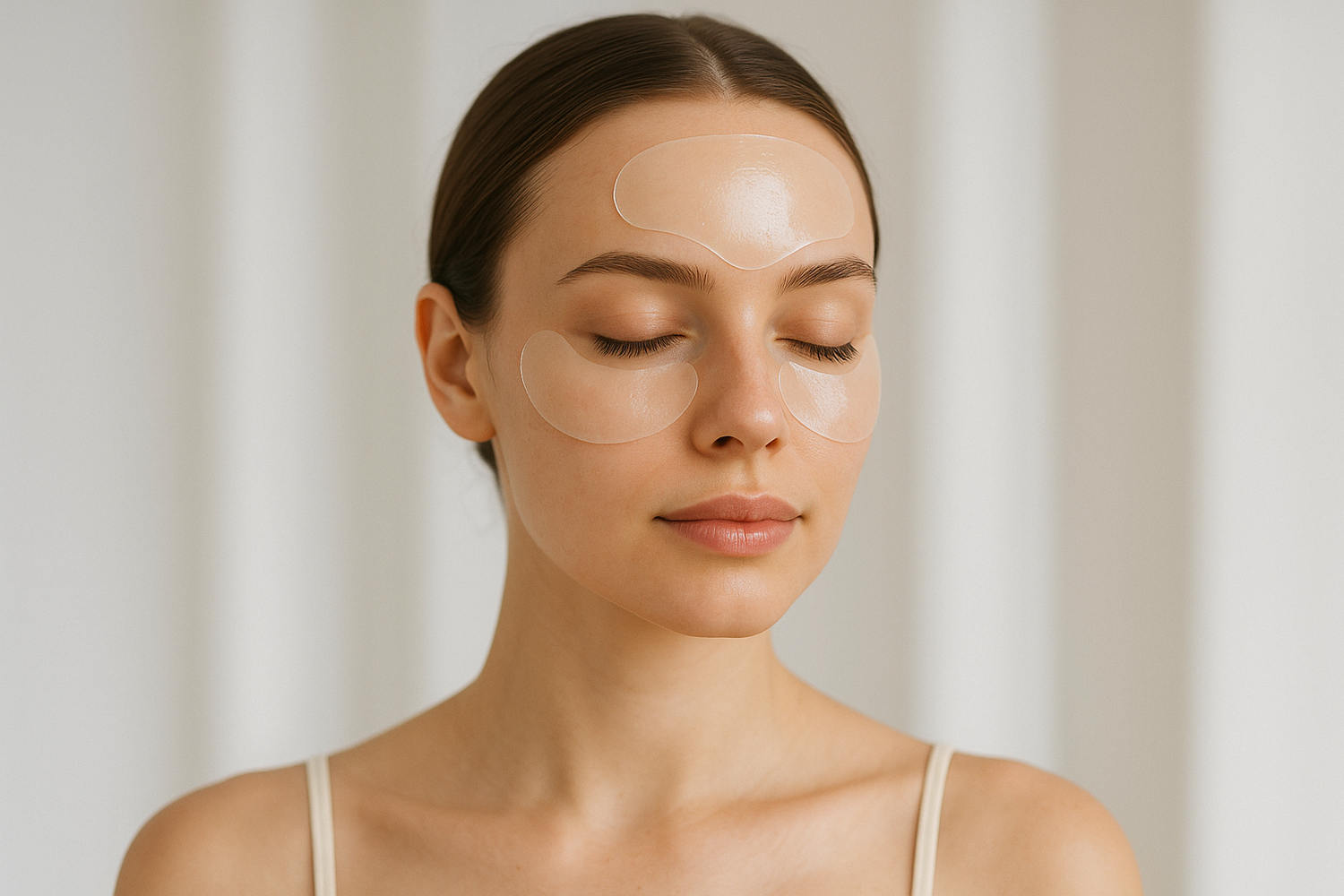 woman with anti-wrinckle patches 